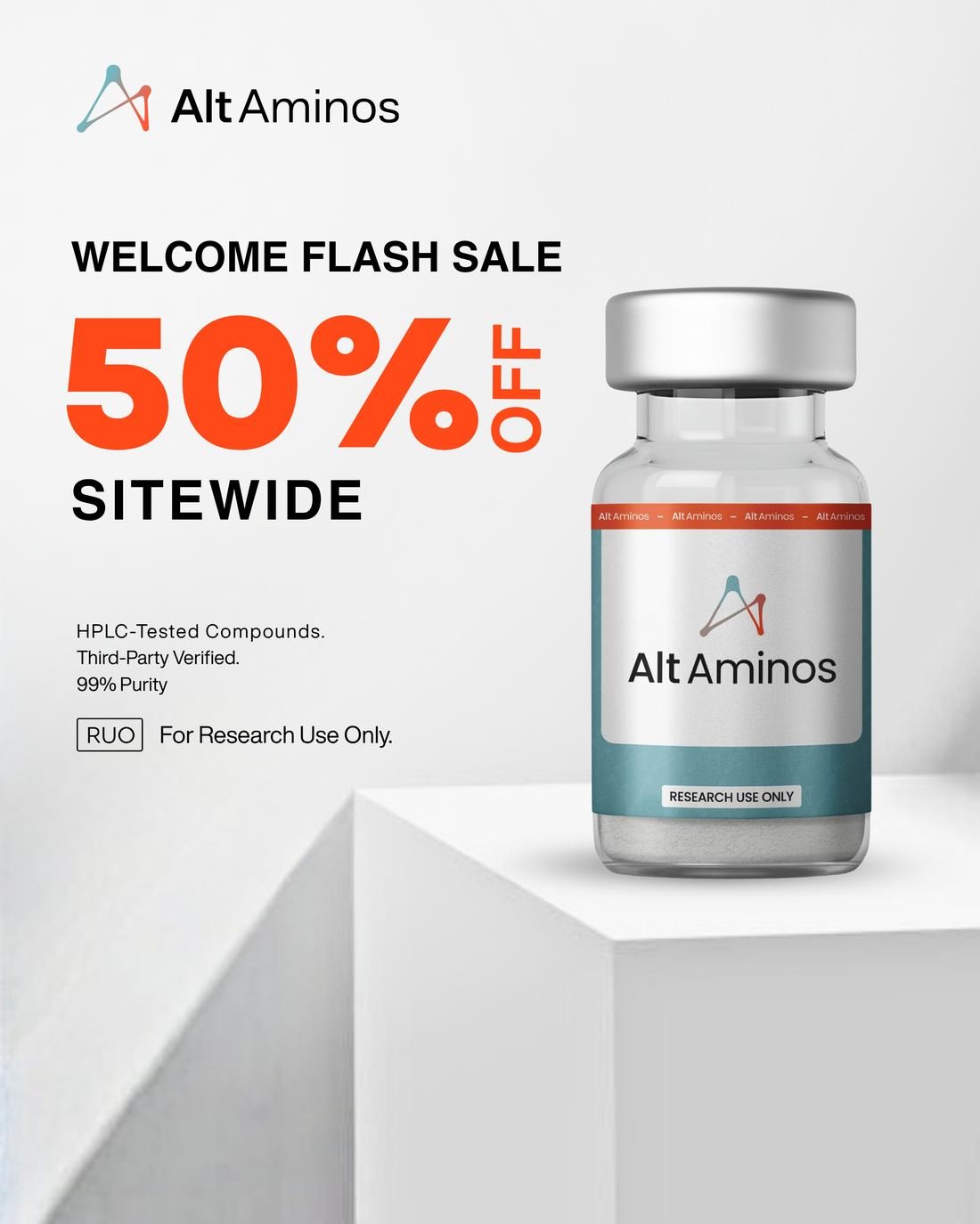 Alt Aminos ad creative — Welcome flash sale · 50% off