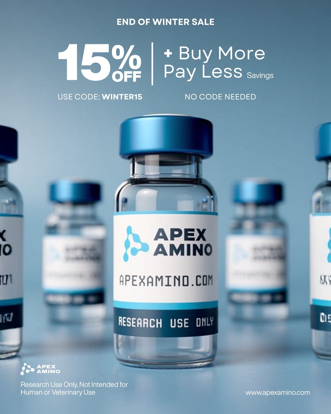Apex Amino ad creative — End of winter · 15% off