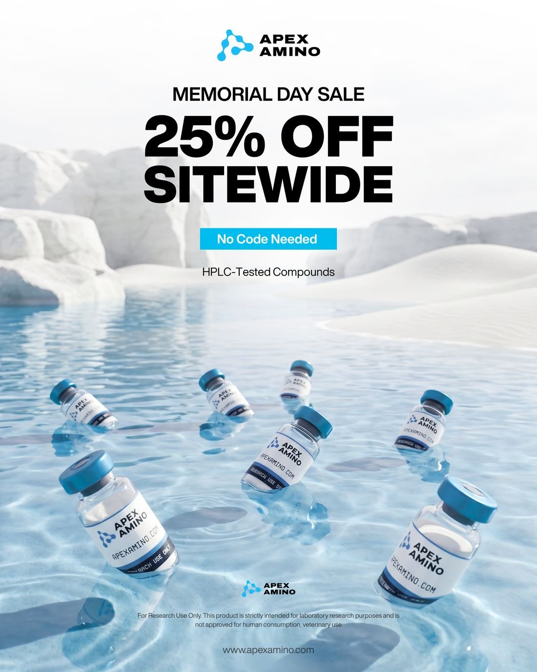 Apex Amino ad creative — Memorial Day · Sitewide