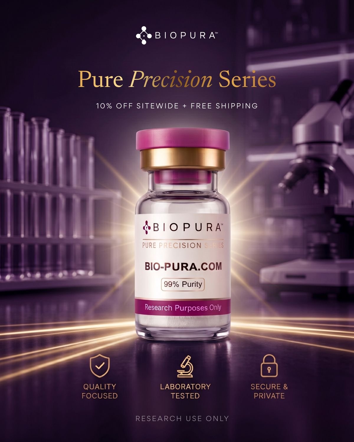 Bio Pura ad creative — Pure Precision Series · quality proof