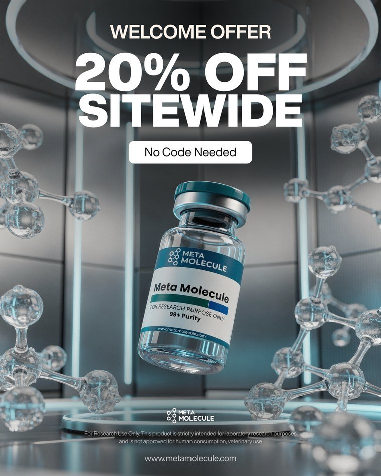 Meta Molecule ad creative — Welcome offer · 20% off sitewide
