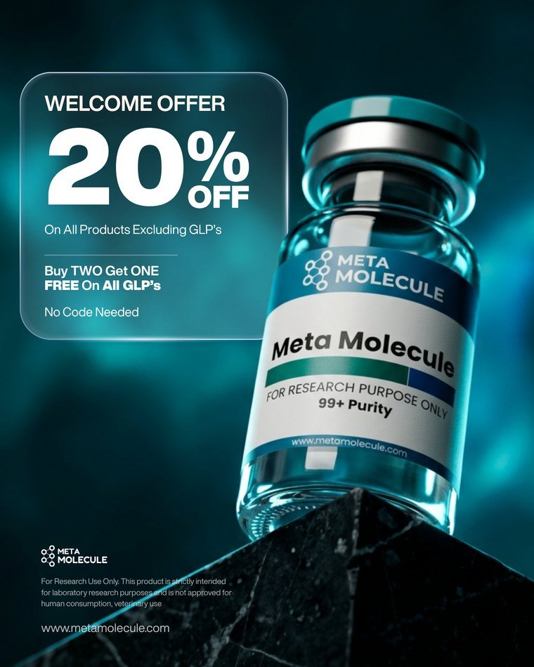 Meta Molecule ad creative — Welcome offer · Offer-card treatment