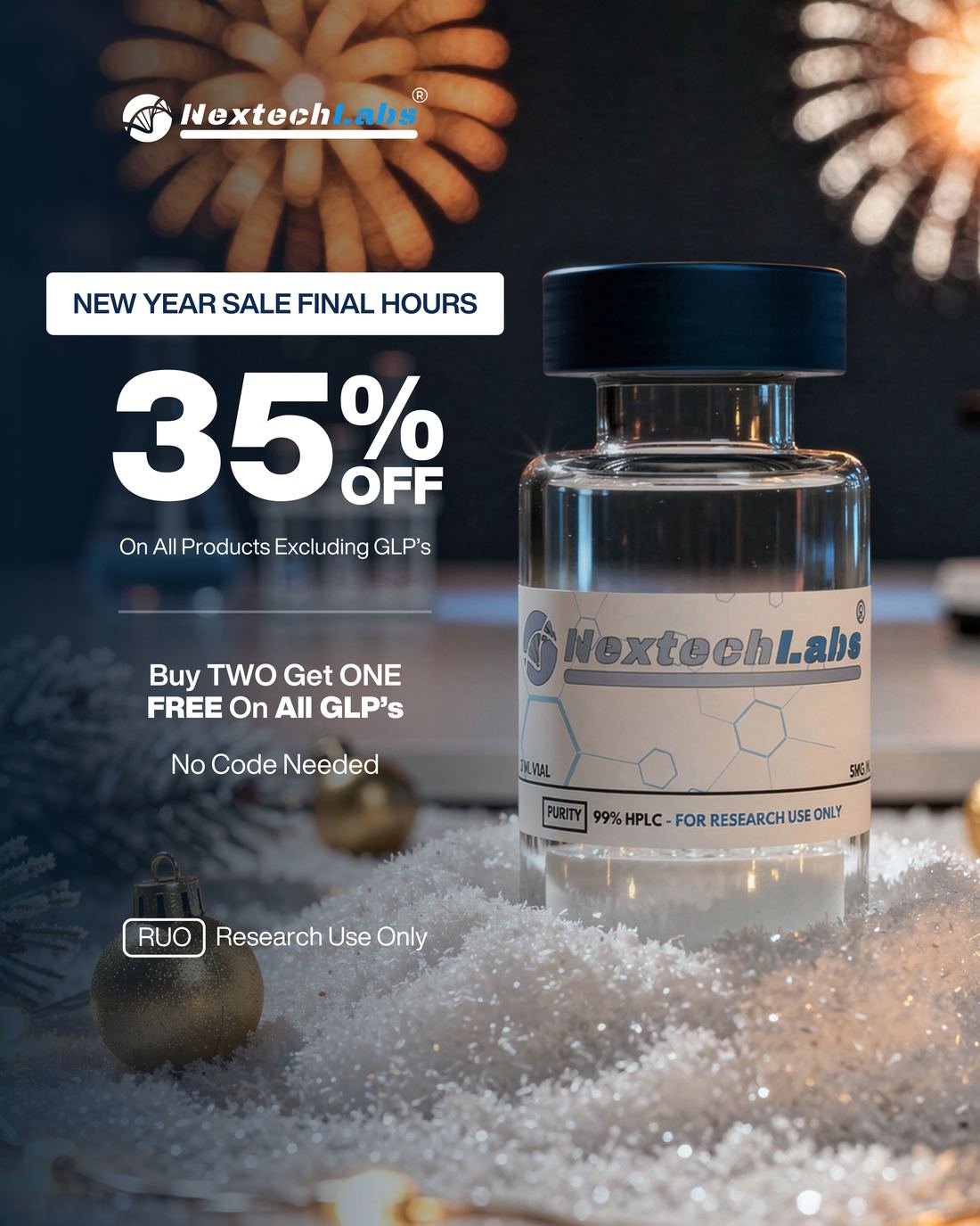 Nextech Labs ad creative — New year · 35% off