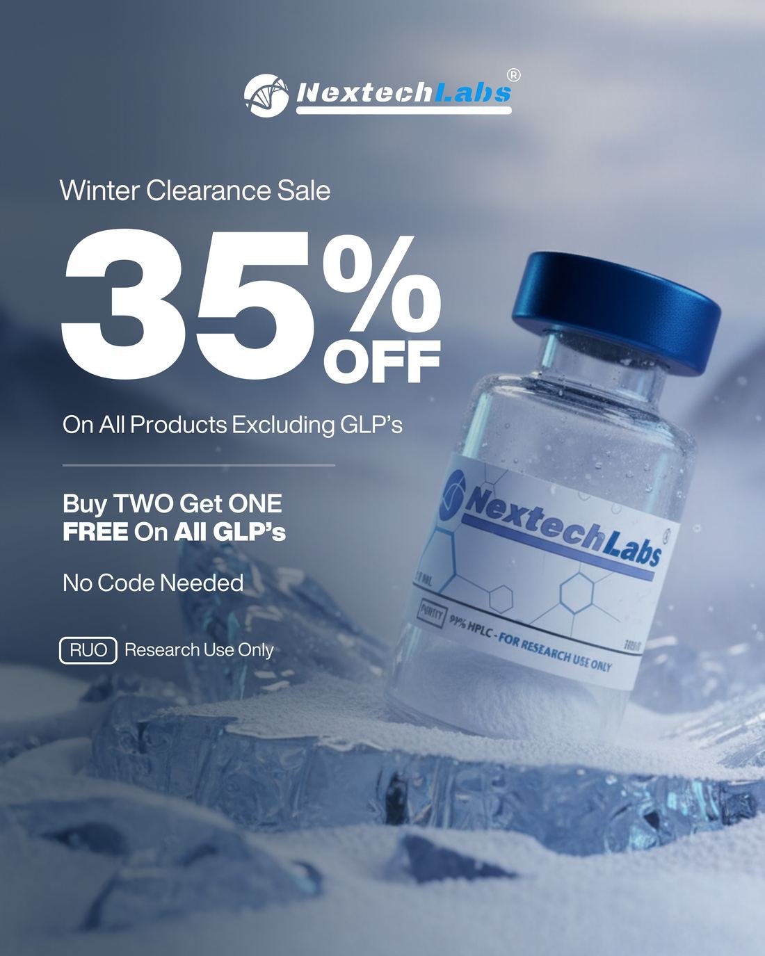 Nextech Labs ad creative — Winter clearance · Sitewide