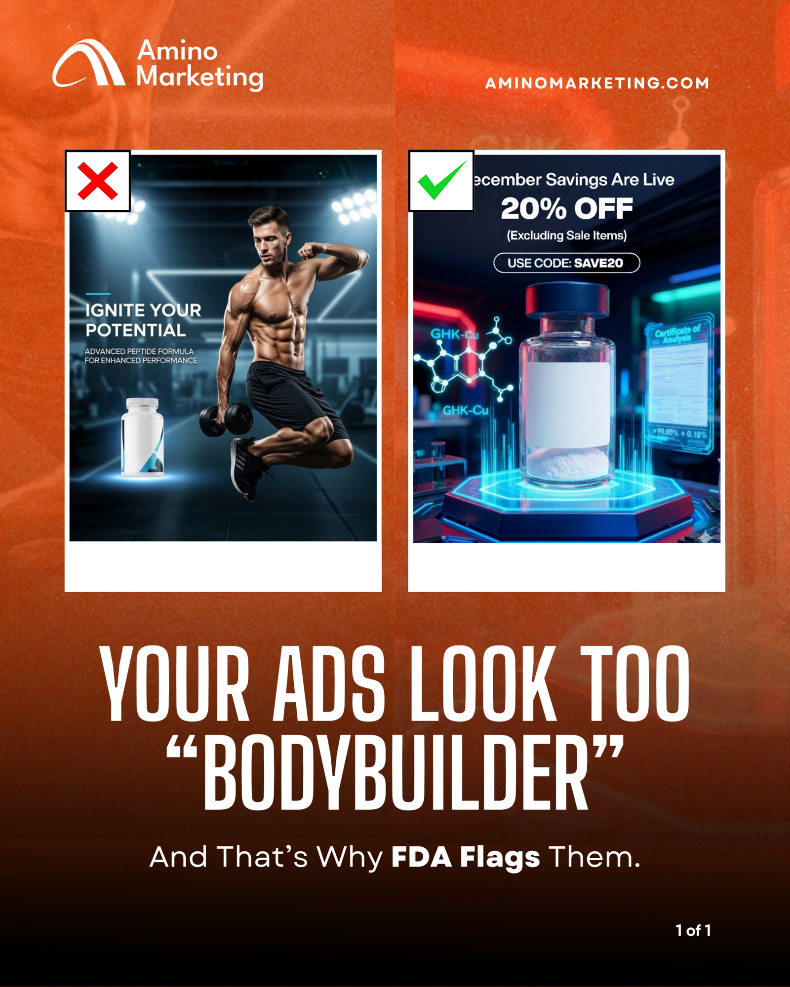 Stop the Ban: Why “Bodybuilder” Ads Kill Peptide Brands