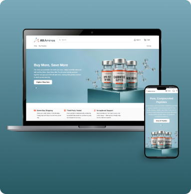 High-performance peptide brand website development - mobile-first fast e-commerce