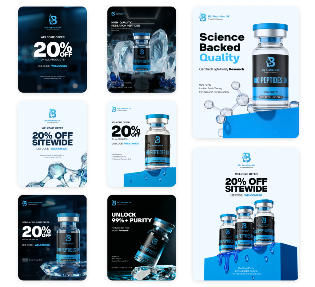 Bio Peptides UK mockups